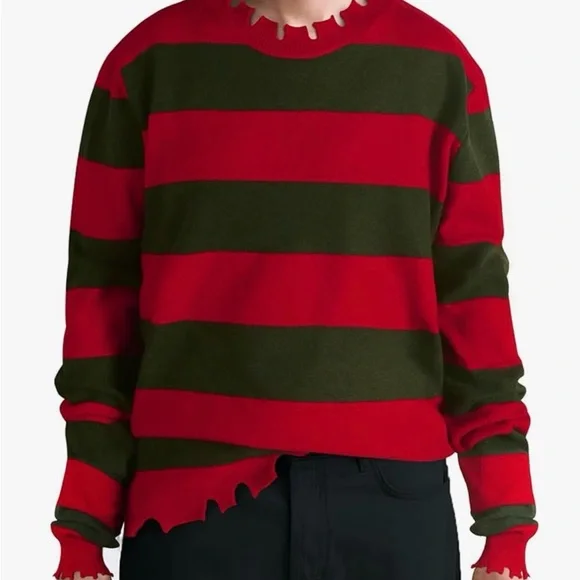 Freddy Krueger Crewneck Sweater in Red and Green - Picture 3 of 6
